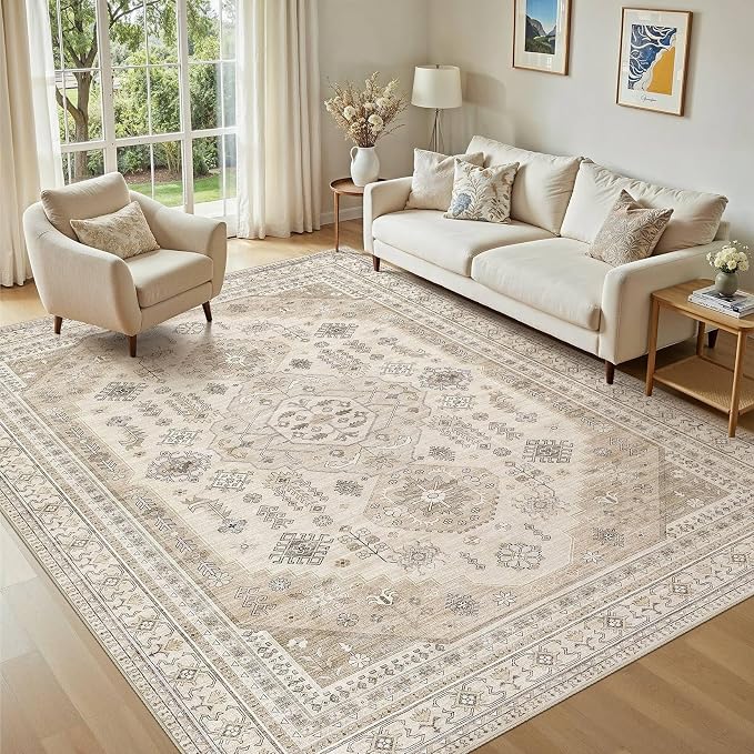 5x7 Washable Area Rug, Large Rugs by JessibouAreaRug