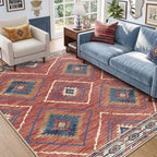 Area Rug 5x7 Rug Machine Washable Non-Slip Low Pile Print Pattern Western Rug - Image 2