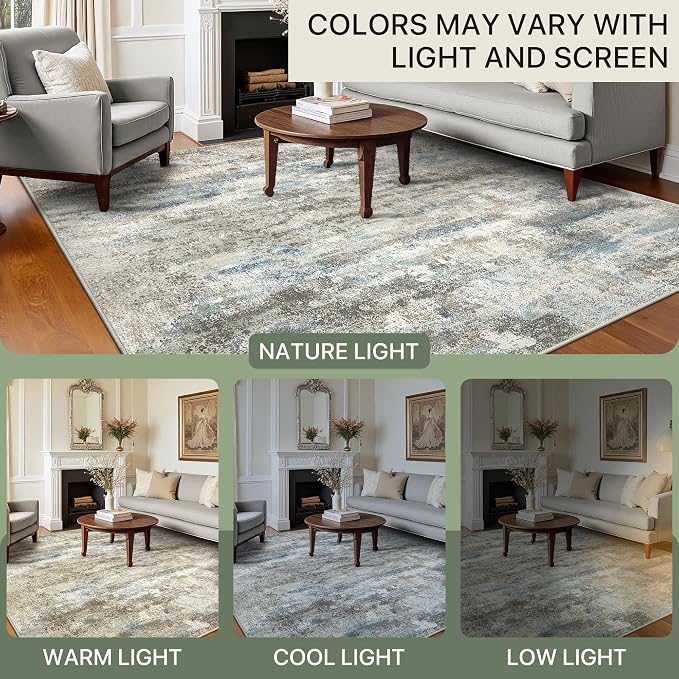 BEIMO Area Rugs 5x7 for Living Room Bedroom, Modern Abstract Machine Washable - Image 6