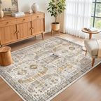 Madane Area Rug 3x5, Washable Entryway Rugs Printed Vintage Rugs - Image 4
