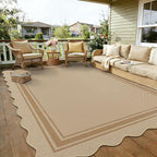 6x9 Scalloped Rug Easy Jute Washable Outdoor Patio Rug - Image 9