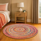 Hausattire Bohemian Braided Rug 4' Round - Image 4