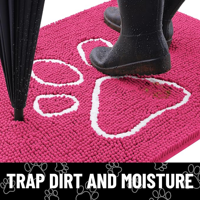Smiry Dog Door Mat for Muddy Paws, Absorbent Dirt Trapper Non Slip Quick Dry - Image 2
