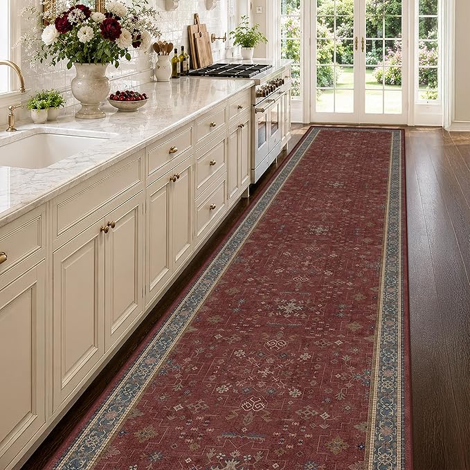 Large Burgundy 3x12 Long Runner Rug - Image 3