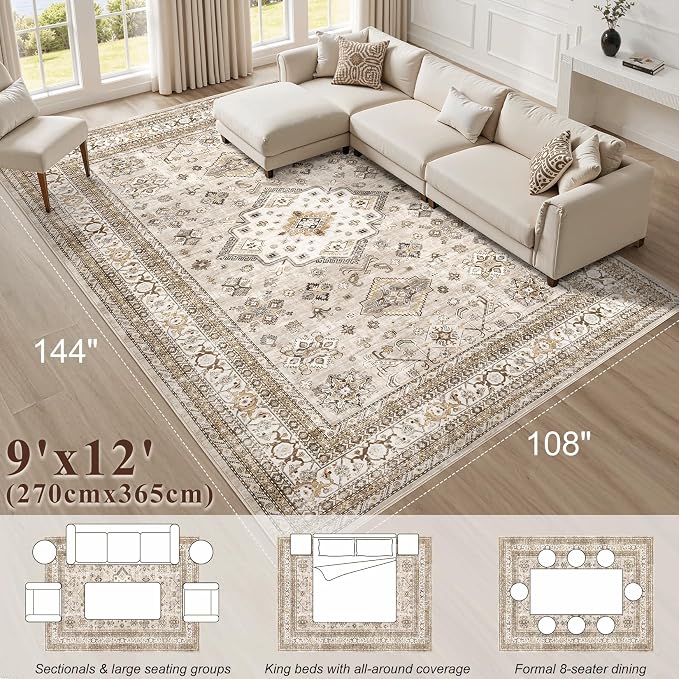 Vintage Living Room Area Rug 9x12 - Image 2