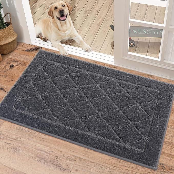 BEQHAUSE Dirt Trapper Door Mat 20" x 32", Doormat Non-Slip Entryway Rugs by BEQHAUSE
