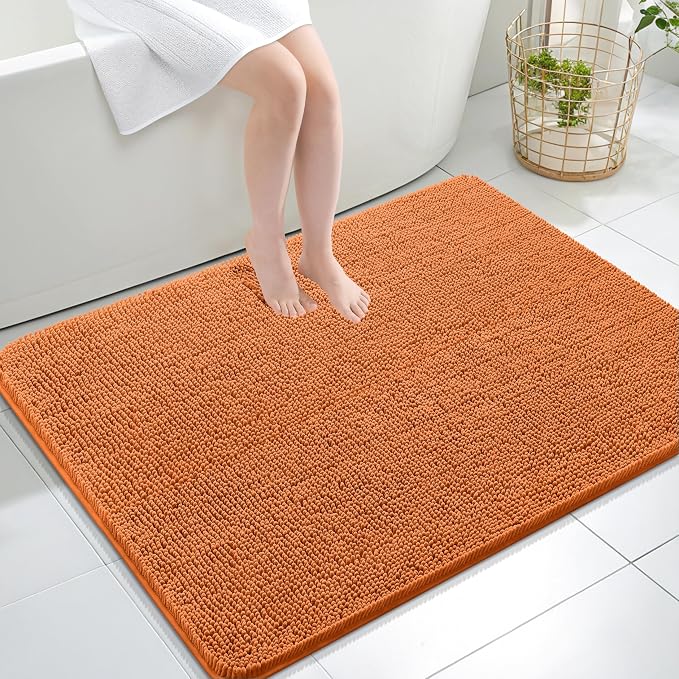 OLANLY Large Bathroom Rugs 40x32, Extra Soft Absorbent Chenille Bath Rugs by OLANLY