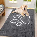 Smiry Dog Door Mat for Muddy Paws, Absorbent Dirt Trapper Non Slip Quick Dry by Smiry