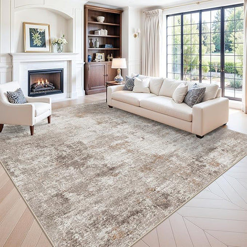 12x12ft Square Living Room Rug – Non-Slip Washable Extra Large Floor Carpet by ZHXXUJ