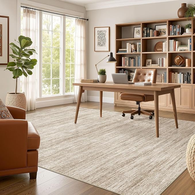 Nakagishi 7X9 Area Rugs Living Room: Washable Large Vintage Rug Neutral - Image 5