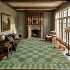 GarveeHome Moss Green Checkered Rug 5×7 Area Rugs by GarveeHome