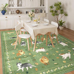 DUKINO 6x9 Rug for Living Room, Lightweight Animal Dog Print Washable Area Rug - Image 2