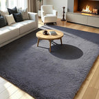 Grey Fluffy 8x10 Large Area Rugs - Image 3