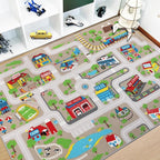 Capslpad Kids Rug Educational Play Rug 6.6' x 5' Traffic Road Kids Play Car Mat by CapslpadDirect