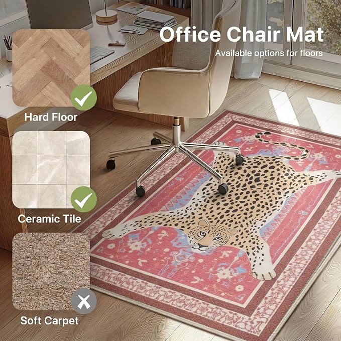 48"x60" Office Chair Mat for Hardwood Tile Floor, Under Desk Carpet Protector - Image 3
