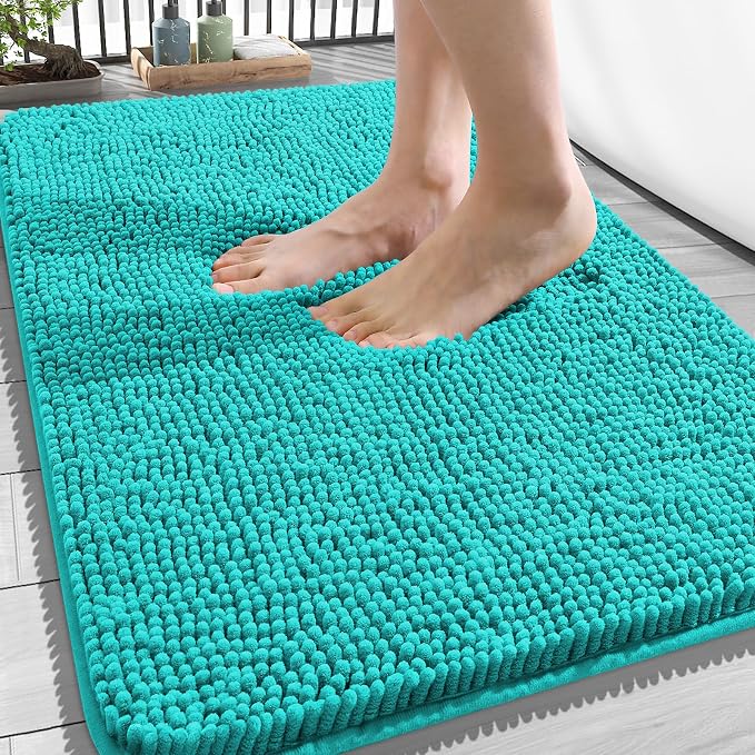 OLANLY Bathroom Rugs 34x21, Extra Soft Absorbent Chenille Bath Rugs, Rubber by OLANLY