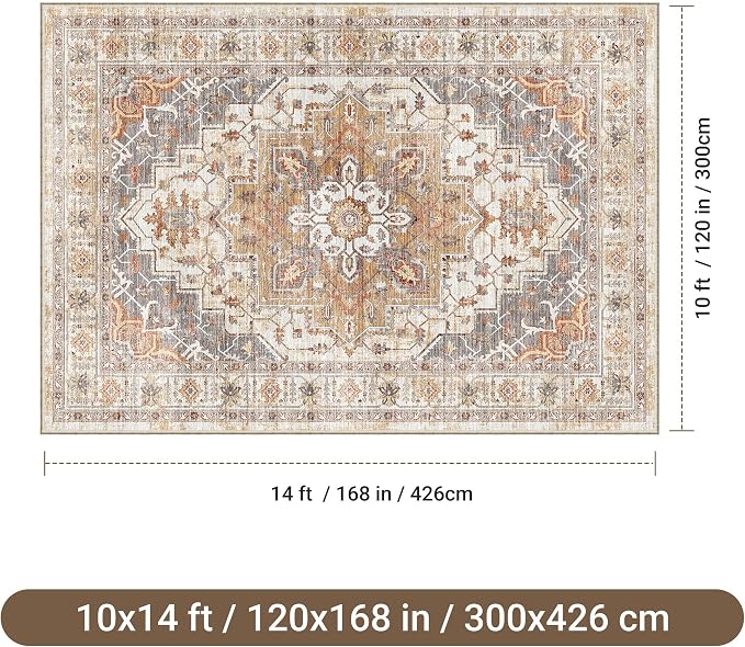 befbee 10x14 Area Rugs, Ultra-Thin Washable Rugs - Image 2