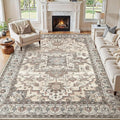 6x9 Area Rugs Living Room: Washable Vintage Rug Large Non-Slip Stain Resistant by JessibouAreaRug