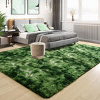 Tepook Fluffy Dark Green Rugs for Living Room Bedroom, 5x8 Soft Area Rug - Image 2