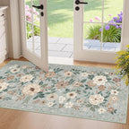 DUKINO 2x4 Rug for Entryway, Washable Kitchen Floral Runner Rug by DUKINO