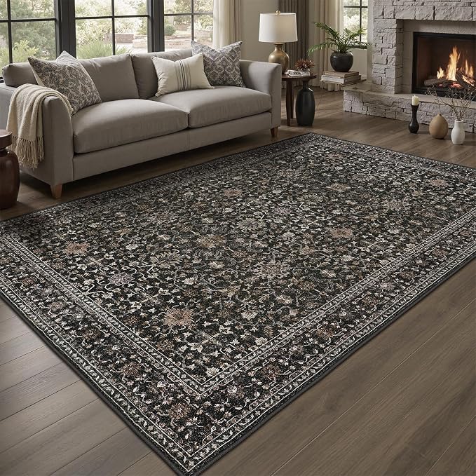 DCX Black 8x10 Rug, Kid & Pet Friendly - Image 2