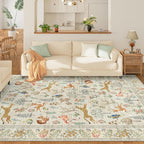 DUKINO 9x12 Rug, Washable Animal Living Room Rug - Image 3