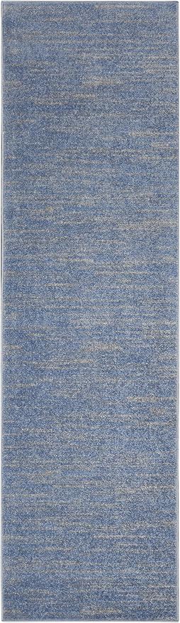 Nourison Home Nourison Essentials Blue Grey 2'2" x 7'6" Area Rug - Image 3