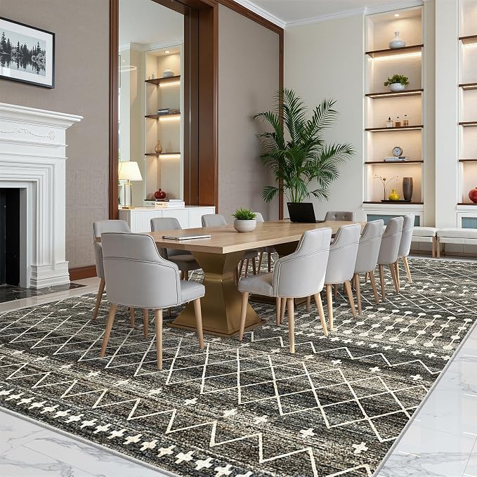 Miukiki 10x14 Area Rugs for Living Room Moroccan Washable Rugs Non Slip Indoor - Image 5