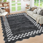 GarveeHome 4x6 Area Rug Small Washable Living Room Rug Scalloped Rug by GarveeHome
