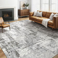 6x9 Area Rugs Living Room: Washable Large Abstract Neutral Modern Soft Gray Rug by LOONGRUG