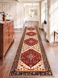 SERISSA Runner Rug for Hallways, Extra Long Boho Rug Ultra Soft Vintage Red by SERISSAHomeDecorCollection