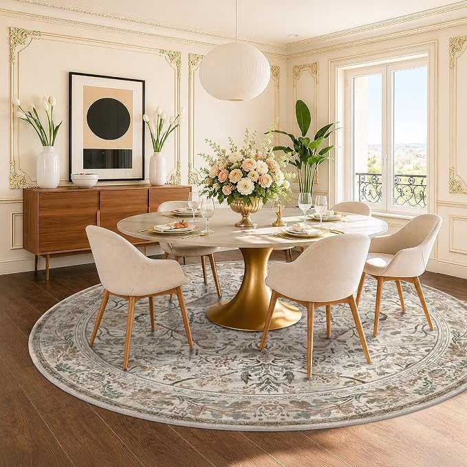 Hazo Haus Large 8ft Area Round Rug by HazoHaus