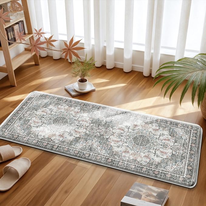 Boho Kitchen Mats for Floor 2 Piece Set Anti Fatigue Cushioned PVC Kitchen Rugs - Image 7