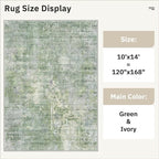 Soalmost 10x14 Area Rugs for Living Room, Non Slip Machine Washable Vintage Rugs - Image 5