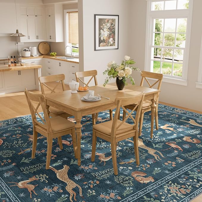 DUKINO 5x7 Rug, Washable Animal Living Room Rug - Image 6
