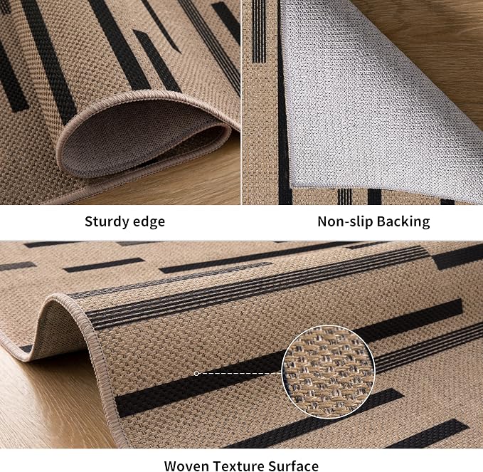 Tangsoo Washable Stripe Easy Jute Rug 4x6 - Image 3
