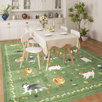 DUKINO 8x10 Area Rug, Non Slip Washable Animal Dog Rug - Image 3