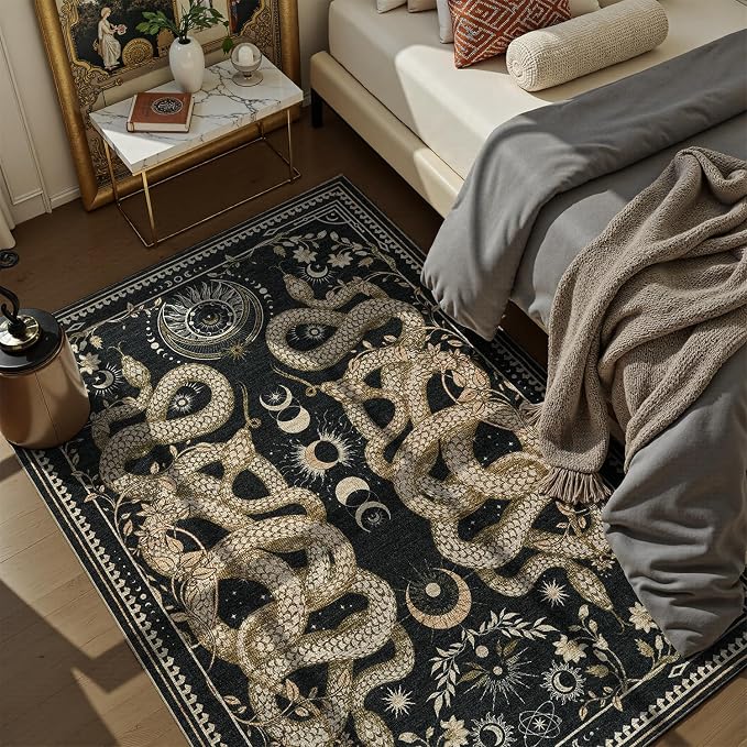 DCX Washable 2x3 Snake Rug, Soft Low Pile Carpet, Kid & Pet Friendly - Image 2