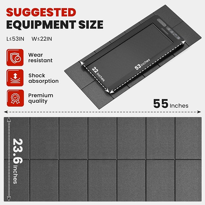 Walking Pad Treadmill Mat for Carpet Floors, 55x24 Hardwood Floor Protection - Image 2