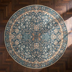 jinchan Zenith Round Rug 5ft Area Rug Soft 5'Round Floral Aesthetic Rug - Image 9