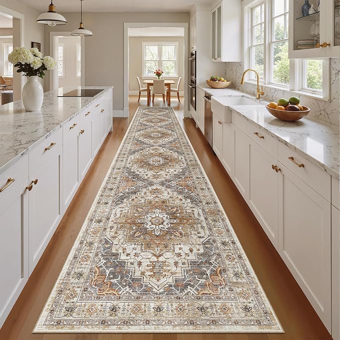 Madane Hallway Runner Rug 2'6''x14', Non Slip Vintage Runners - Image 5
