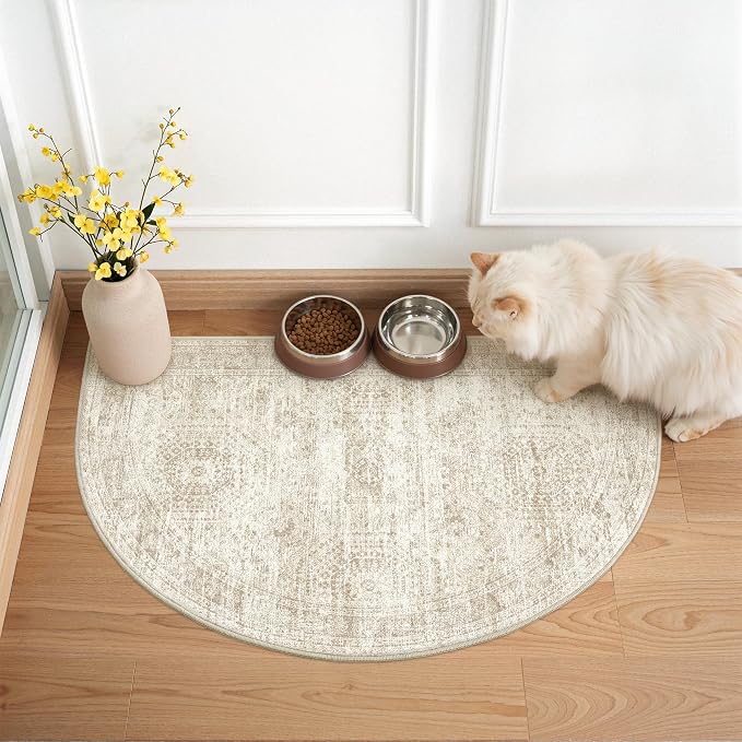 2x3 Half Circle Rug for Entryway, Washable Half Round Rugs - Image 3