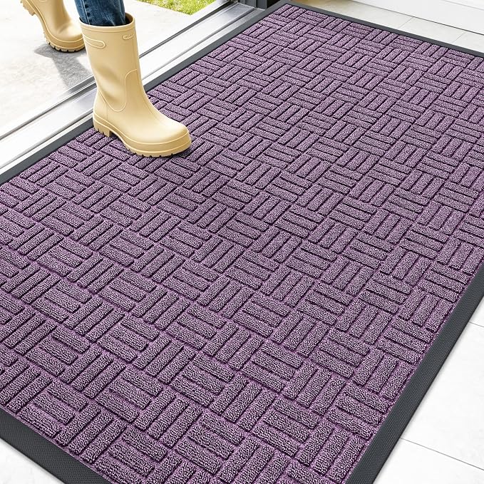 OLANLY Front Door Mat Outside Entrance 47x32, Heavy Duty Sturdy Natural Rubber by OLANLY