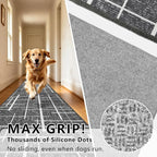 Non Slip Hallway Runner Rug 2.6x12, Modern Distressed Stripe, Washable Extra - Image 3