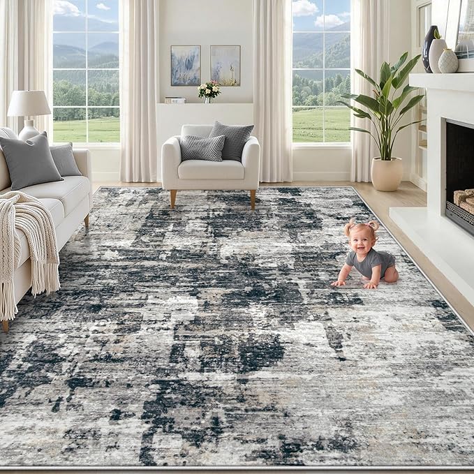 XLUEZ 8x10 Area Rugs for Living Room, Washable Modern Abstract Large Area Rug by XLUEZ