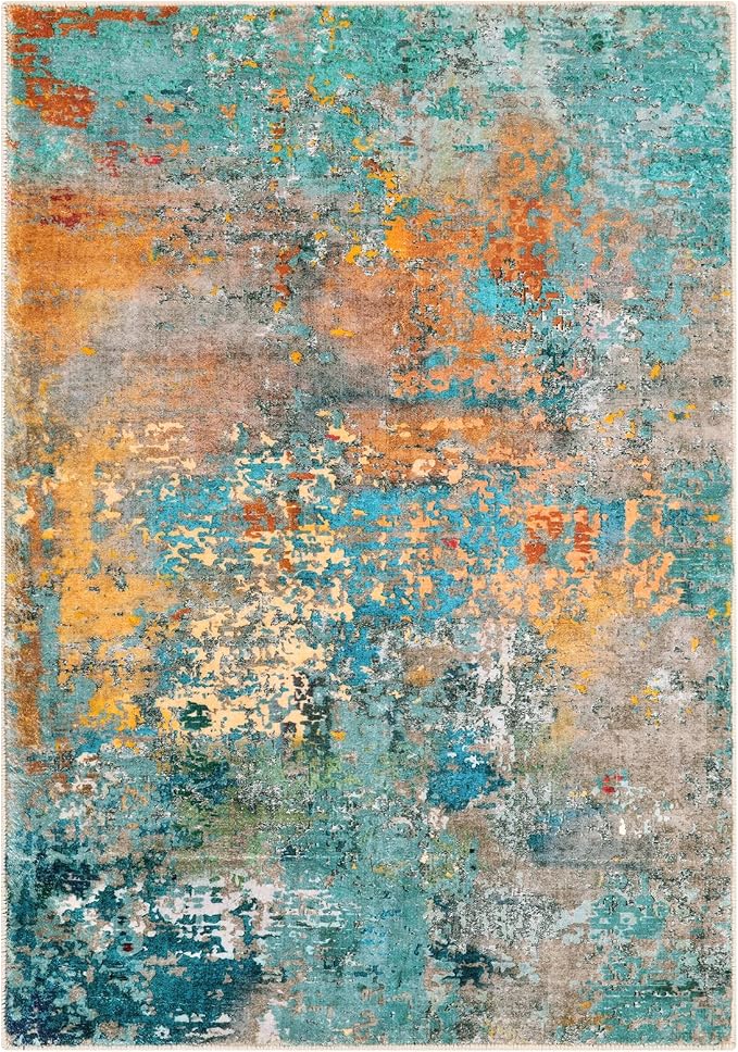 Lahome Modern Abstract Area Rugs 5x7, Large Washable Rugs - Image 9