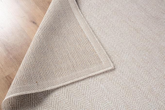 CAMILSON Easy Jute Round Rug 4ft Indoor Outdoor Off-White Color Fiber Area Rugs - Image 6