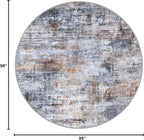 IOHOUZE Abstract Round Area Rug 8 Ft Washable Circle Rugs Large Round Rug Non - Image 2