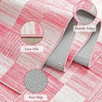 Terrug Pink Checkered Rug for Entryway, 2x3 Small Area Rugs Washable - Image 6