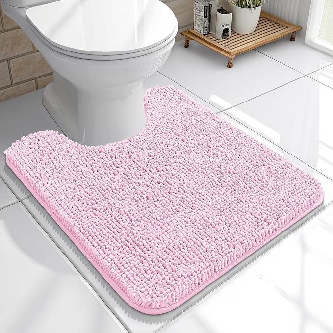 OLANLY Toilet Rugs U-Shaped 20x20, Extra Soft Absorbent Chenille Contour by OLANLY